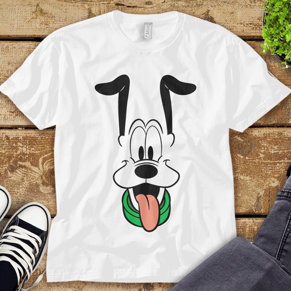 Disney Goofy Big Face Funny Hello People Cute Face Unisex Adult T-shirt Kid - Picture 1 of 2